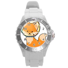 Fox T- Shirt Kawaii Astronaut Fox T- Shirt Round Plastic Sport Watch (l) by ZUXUMI