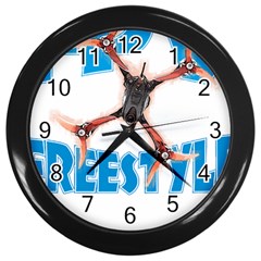 Fpv Freestyle T- Shirt F P V Freestyle Drone Racing Drawing Artwork T- Shirt (1) Wall Clock (black) by ZUXUMI