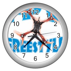 Fpv Freestyle T- Shirt F P V Freestyle Drone Racing Drawing Artwork T- Shirt (1) Wall Clock (silver) by ZUXUMI