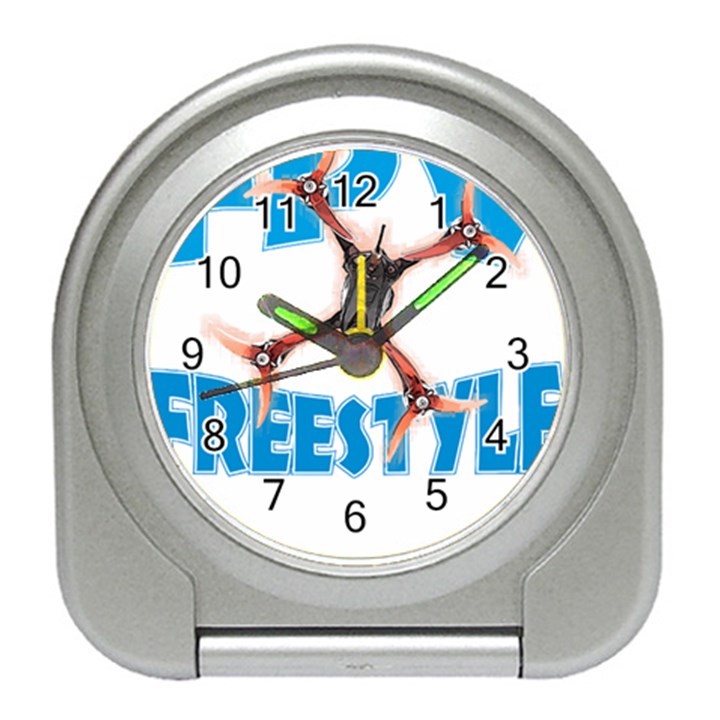 Fpv Freestyle T- Shirt F P V Freestyle Drone Racing Drawing Artwork T- Shirt (1) Travel Alarm Clock