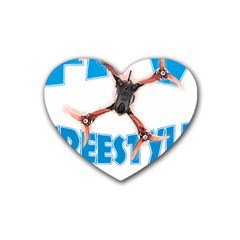 Fpv Freestyle T- Shirt F P V Freestyle Drone Racing Drawing Artwork T- Shirt (1) Rubber Coaster (heart) by ZUXUMI