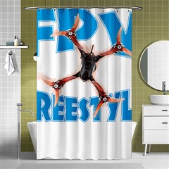 Fpv Freestyle T- Shirt F P V Freestyle Drone Racing Drawing Artwork T- Shirt (1) Shower Curtain 48  X 72  (small)  by ZUXUMI