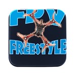 Fpv Freestyle T- Shirt F P V Freestyle Drone Racing Drawing Artwork T- Shirt (1) Square Metal Box (Black) Front