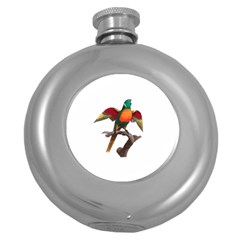 Pionus T-shirtwhite Look Calm Pionus 02 T-shirt (1) Round Hip Flask (5 Oz) by EnriqueJohnson