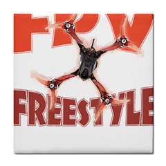 Fpv Freestyle T- Shirt F P V Freestyle Drone Racing Drawing Artwork T- Shirt (2) Tile Coaster by ZUXUMI