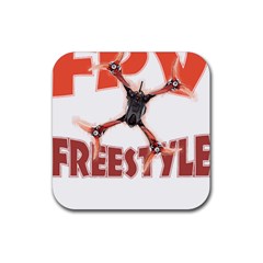 Fpv Freestyle T- Shirt F P V Freestyle Drone Racing Drawing Artwork T- Shirt (2) Rubber Coaster (square) by ZUXUMI