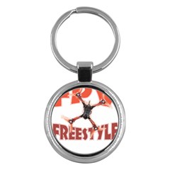 Fpv Freestyle T- Shirt F P V Freestyle Drone Racing Drawing Artwork T- Shirt (2) Key Chain (round) by ZUXUMI