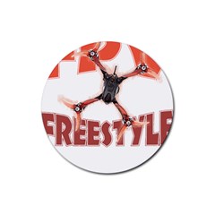 Fpv Freestyle T- Shirt F P V Freestyle Drone Racing Drawing Artwork T- Shirt (2) Rubber Round Coaster (4 Pack) by ZUXUMI