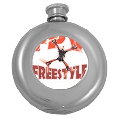 Fpv Freestyle T- Shirt F P V Freestyle Drone Racing Drawing Artwork T- Shirt (2) Round Hip Flask (5 Oz) by ZUXUMI