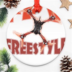 Fpv Freestyle T- Shirt F P V Freestyle Drone Racing Drawing Artwork T- Shirt (2) Round Ornament (two Sides) by ZUXUMI