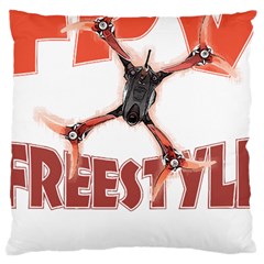 Fpv Freestyle T- Shirt F P V Freestyle Drone Racing Drawing Artwork T- Shirt (2) Large Cushion Case (one Side) by ZUXUMI