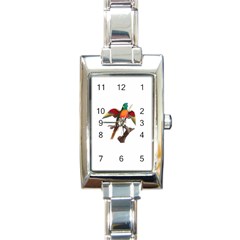 Pionus T-shirtwhite Look Calm Pionus 02 T-shirt Rectangle Italian Charm Watch by EnriqueJohnson