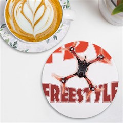 Fpv Freestyle T- Shirt F P V Freestyle Drone Racing Drawing Artwork T- Shirt (2) Uv Print Round Tile Coaster by ZUXUMI