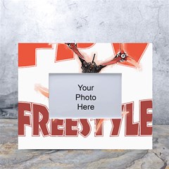 Fpv Freestyle T- Shirt F P V Freestyle Drone Racing Drawing Artwork T- Shirt (2) White Tabletop Photo Frame 4 x6  by ZUXUMI