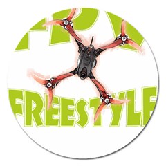 Fpv Freestyle T- Shirt F P V Freestyle Drone Racing Drawing Artwork T- Shirt Magnet 5  (round) by ZUXUMI