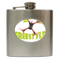 Fpv Freestyle T- Shirt F P V Freestyle Drone Racing Drawing Artwork T- Shirt Hip Flask (6 Oz) by ZUXUMI