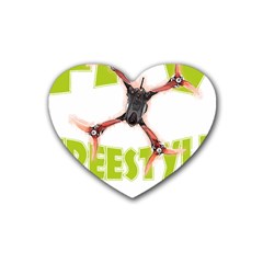 Fpv Freestyle T- Shirt F P V Freestyle Drone Racing Drawing Artwork T- Shirt Rubber Coaster (heart) by ZUXUMI