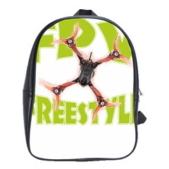 Fpv Freestyle T- Shirt F P V Freestyle Drone Racing Drawing Artwork T- Shirt School Bag (large) by ZUXUMI