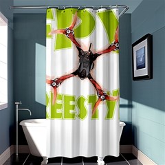 Fpv Freestyle T- Shirt F P V Freestyle Drone Racing Drawing Artwork T- Shirt Shower Curtain 36  X 72  (stall)  by ZUXUMI