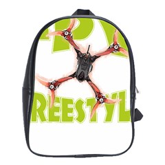 Fpv Freestyle T- Shirt F P V Freestyle Drone Racing Drawing Artwork T- Shirt School Bag (xl) by ZUXUMI