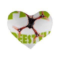 Fpv Freestyle T- Shirt F P V Freestyle Drone Racing Drawing Artwork T- Shirt Standard 16  Premium Heart Shape Cushions by ZUXUMI