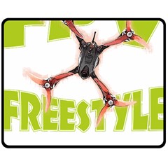 Fpv Freestyle T- Shirt F P V Freestyle Drone Racing Drawing Artwork T- Shirt Two Sides Fleece Blanket (medium) by ZUXUMI