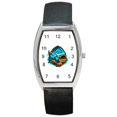 Piranha T-shirtwhite Look Calm Piranha 03 T-shirt Barrel Style Metal Watch by EnriqueJohnson