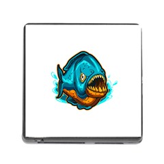 Piranha T-shirtwhite Look Calm Piranha 03 T-shirt Memory Card Reader (square 5 Slot) by EnriqueJohnson