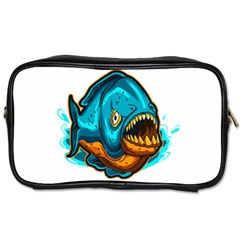 Piranha T-shirtwhite Look Calm Piranha 03 T-shirt Toiletries Bag (two Sides) by EnriqueJohnson