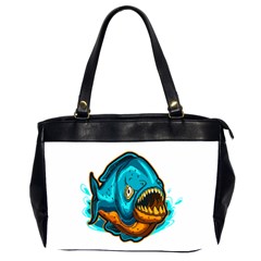 Piranha T-shirtwhite Look Calm Piranha 03 T-shirt Oversize Office Handbag (2 Sides) by EnriqueJohnson