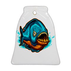 Piranha T-shirtwhite Look Calm Piranha 03 T-shirt Bell Ornament (two Sides) by EnriqueJohnson