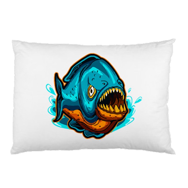 Piranha T-shirtwhite Look Calm Piranha 03 T-shirt Pillow Case (Two Sides)