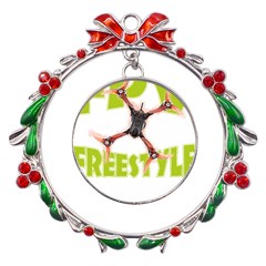 Fpv Freestyle T- Shirt F P V Freestyle Drone Racing Drawing Artwork T- Shirt Metal X mas Wreath Ribbon Ornament by ZUXUMI