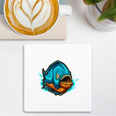 Piranha T-shirtwhite Look Calm Piranha 03 T-shirt Uv Print Square Tile Coaster  by EnriqueJohnson