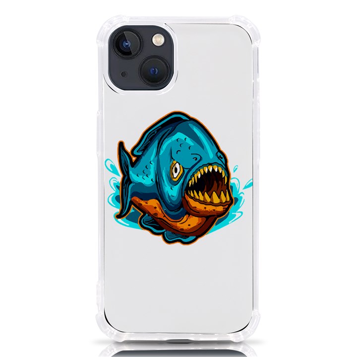 Piranha T-shirtwhite Look Calm Piranha 03 T-shirt iPhone 13 TPU UV Print Case