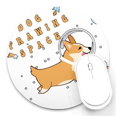 Frawing Space Dog Lover T- Shirt Cool Dog Frawing Space Dog Lover T- Shirt Round Mousepad