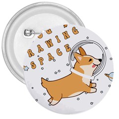 Frawing Space Dog Lover T- Shirt Cool Dog Frawing Space Dog Lover T- Shirt 3  Buttons