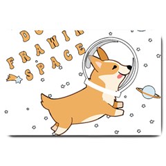 Frawing Space Dog Lover T- Shirt Cool Dog Frawing Space Dog Lover T- Shirt Large Doormat