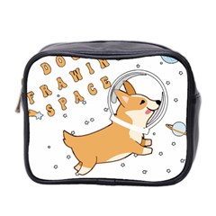 Frawing Space Dog Lover T- Shirt Cool Dog Frawing Space Dog Lover T- Shirt Mini Toiletries Bag (Two Sides)