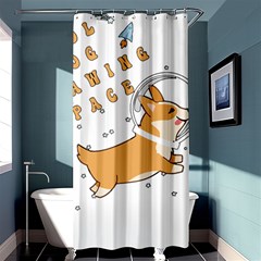 Frawing Space Dog Lover T- Shirt Cool Dog Frawing Space Dog Lover T- Shirt Shower Curtain 36  x 72  (Stall) 