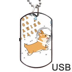 Frawing Space Dog Lover T- Shirt Cool Dog Frawing Space Dog Lover T- Shirt Dog Tag USB Flash (Two Sides)