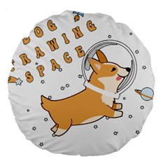 Frawing Space Dog Lover T- Shirt Cool Dog Frawing Space Dog Lover T- Shirt Large 18  Premium Round Cushions