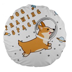 Frawing Space Dog Lover T- Shirt Cool Dog Frawing Space Dog Lover T- Shirt Large 18  Premium Flano Round Cushions