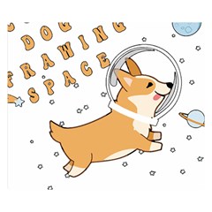 Frawing Space Dog Lover T- Shirt Cool Dog Frawing Space Dog Lover T- Shirt Two Sides Premium Plush Fleece Blanket (Small)