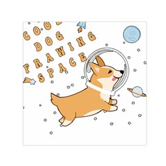 Frawing Space Dog Lover T- Shirt Cool Dog Frawing Space Dog Lover T- Shirt Square Satin Scarf (30  x 30 )