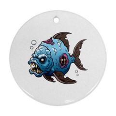 Piranha T-shirtwhite Look Calm Piranha 09 T-shirt Ornament (round)