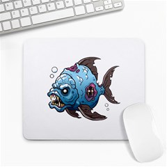 Piranha T-shirtwhite Look Calm Piranha 09 T-shirt Large Mousepad by EnriqueJohnson