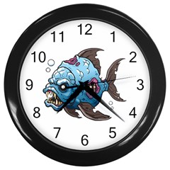 Piranha T-shirtwhite Look Calm Piranha 09 T-shirt Wall Clock (black) by EnriqueJohnson