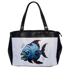 Piranha T-shirtwhite Look Calm Piranha 09 T-shirt Oversize Office Handbag by EnriqueJohnson