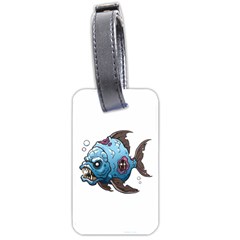 Piranha T-shirtwhite Look Calm Piranha 09 T-shirt Luggage Tag (two Sides) by EnriqueJohnson